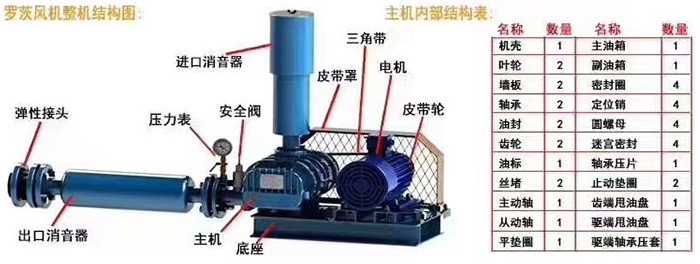 详谈：山东章丘三叶罗茨鼓风机结构拆解图(图1)